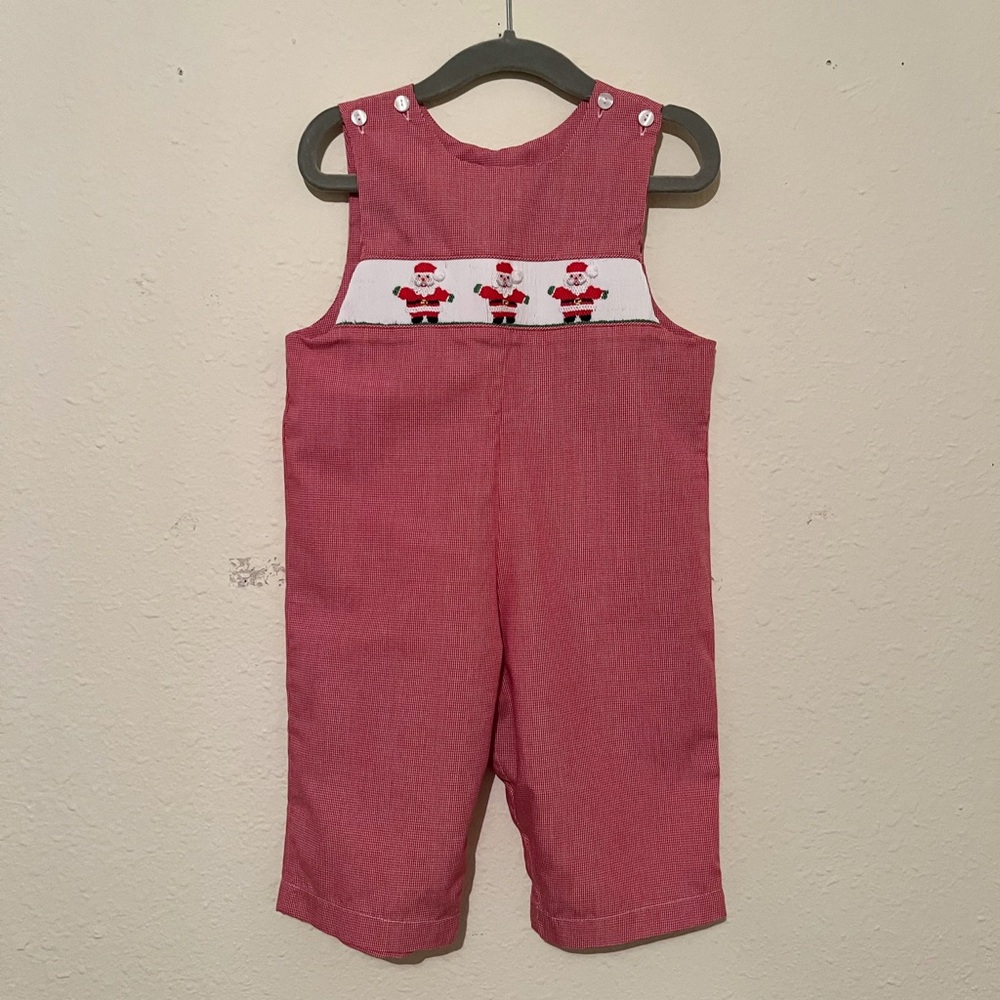 Edgehill Collection Red Santa Overalls - Picture 2 of 8
